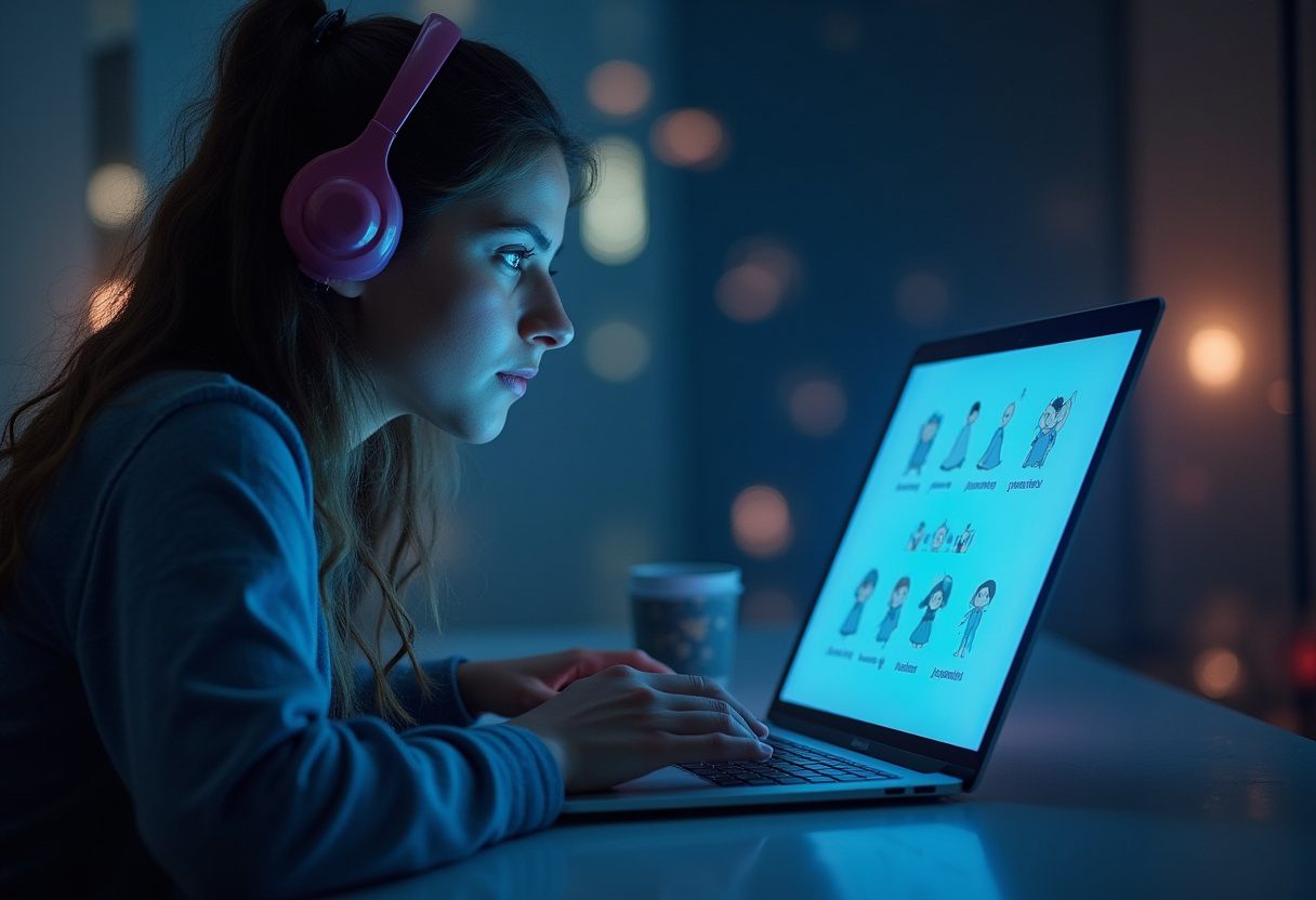 Criador de conteúdo em ambiente digital moderno, simbolizando uma comunidade ativa e estratégica